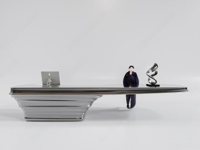 现代公司接待台3D模型下载